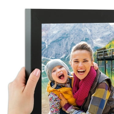 ArtToFrames 8x8 Inch Noir Black - Full Wrap Picture Frame, This Black MDF Poster Frame is Great for Your Art or Photos, Comes with Regular Glass (4852)