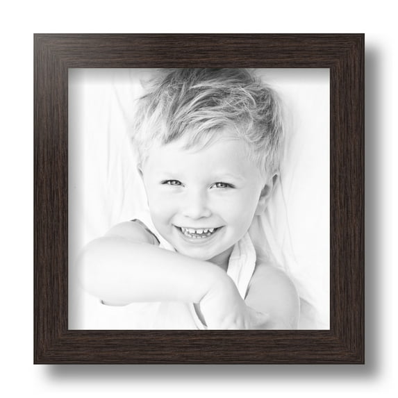 ArtToFrames 8x8 Inch Verlinga Brown Picture Frame, This Brown Wood Poster Frame is Great for Your Art or Photos, Comes with Regular Glass (4656)
