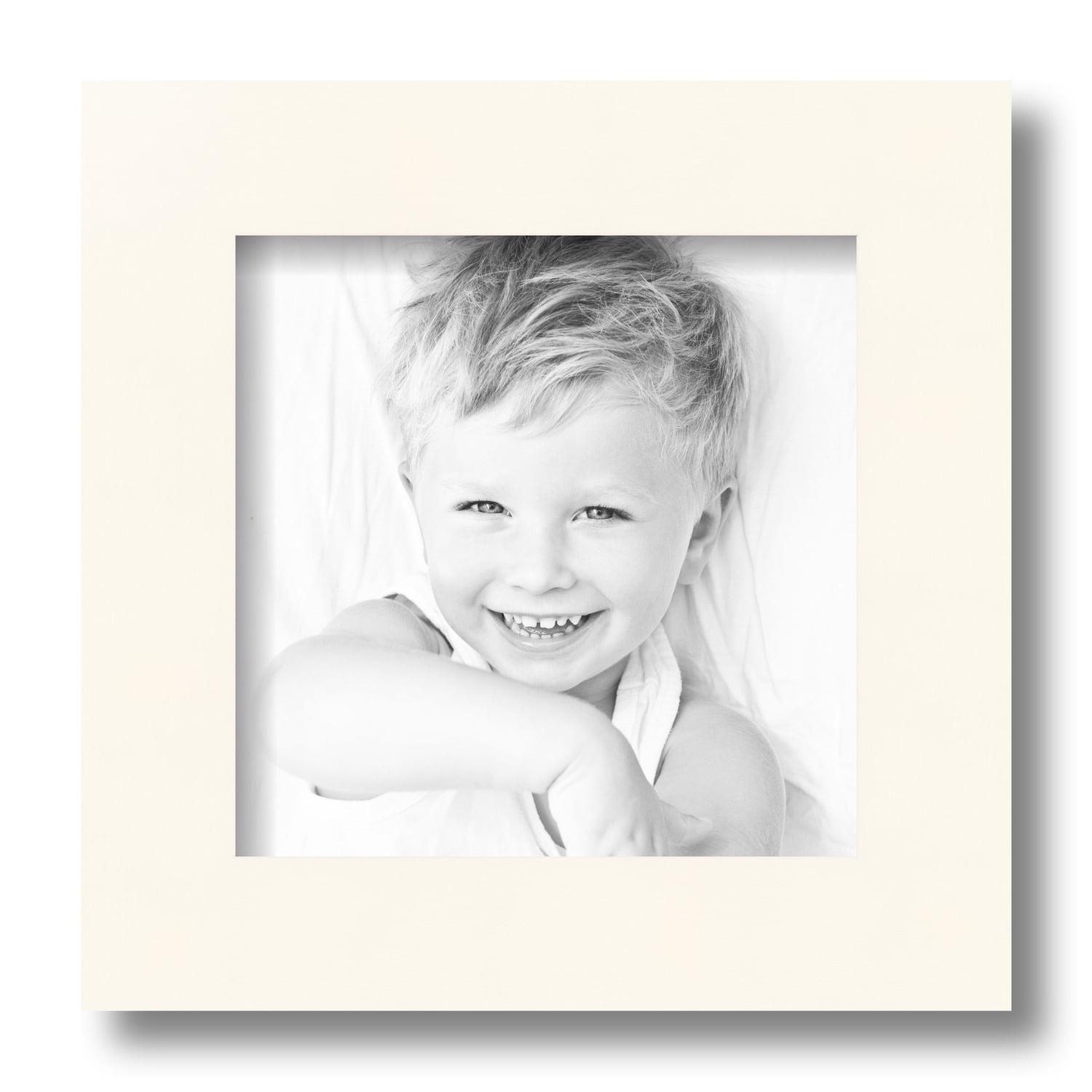 ArtToFrames 8x8 Inch White Picture Frame, This White Wood Poster Frame