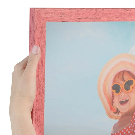 ArtToFrames 8x9 inch Distressed Pink Picture Frame, Pink Wood Poster Frame (4480)