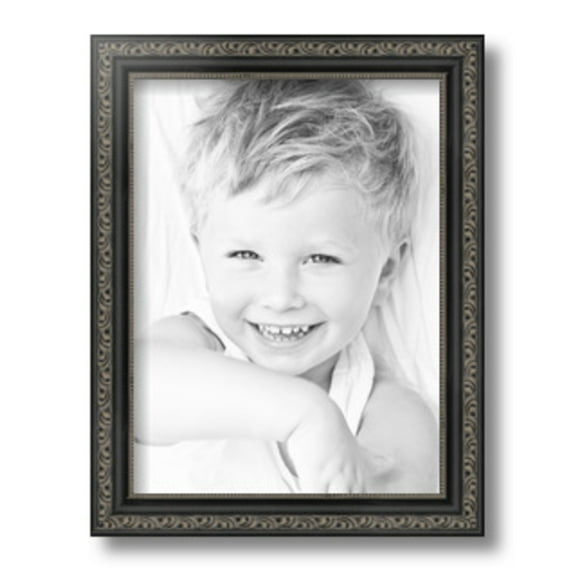 ArtToFrames 9" x 12" Antique Black Picture Frame, 9x12 inch Black Wood Poster Frame (WOM-5106), 3 Pack