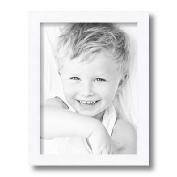 ArtToFrames 9" x 12" Satin White Picture Frame, 9x12 inch White Wood Poster Frame (WOM-4655)