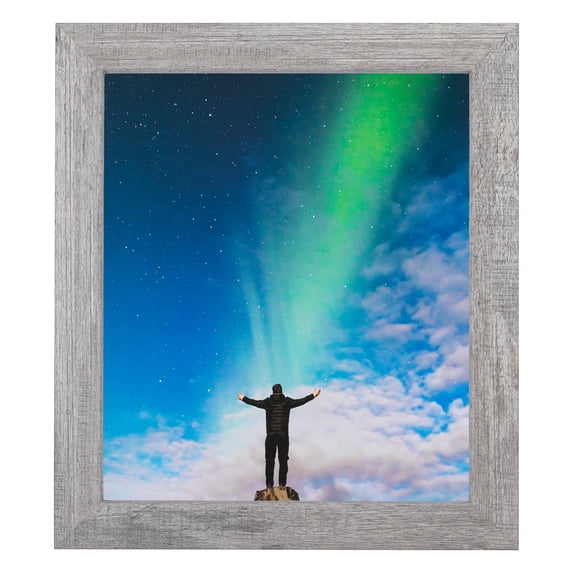 ArtToFrames 9" x 12" Winter White Barnwood 1.5 Inch Picture Frame, 9x12 inch Brown MDF Poster Frame (WOM-4661), 1 Pack