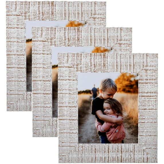 ArtToFrames 9" x 12" white wash Picture Frame, 9x12 inch Multi Wood Poster Frame (WOM-5163), 3 Pack