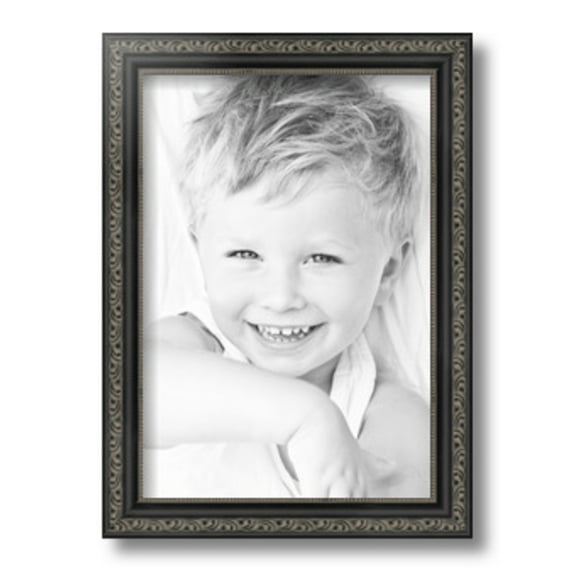 ArtToFrames 9" x 13" Antique Black Picture Frame, 9x13 inch Black Wood Poster Frame (WOM-5106)
