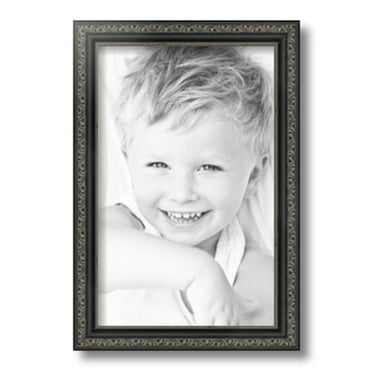 ArtToFrames 9" x 14" Antique Black Picture Frame, 9x14 inch Black Wood Poster Frame (WOM-5106)