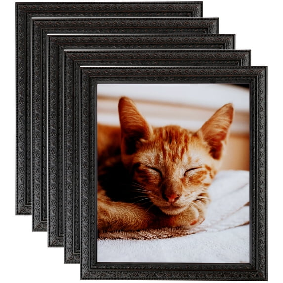ArtToFrames 9" x 14" Plum Victorian Emboss Picture Frame, 9x14 inch Brown Wood Poster Frame (WOM-5080), 5 Pack