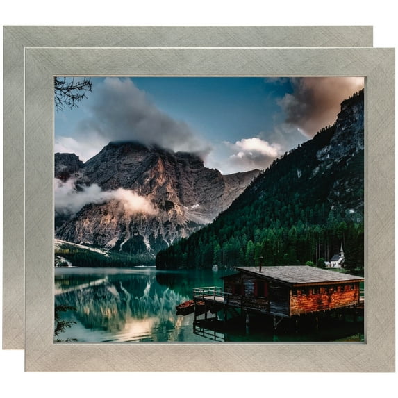 ArtToFrames 9" x 18" Classic Silver Picture Frame, 9x18 inch Gray MDF Poster Frame (WOM-4499), 2 Pack