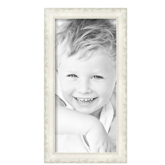 ArtToFrames 9" x 19" Classic White Picture Frame, 9x19 inch White Wood Poster Frame (WOM-5004), Pack