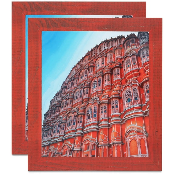 ArtToFrames 9" x 28" Red Picture Frame, 9x28 inch Red Wood Poster Frame (WOM-4593), 2 Pack
