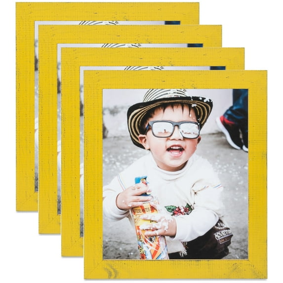 ArtToFrames 9" x 28" Yellow Picture Frame, 9x28 inch Yellow Wood Poster Frame (WOM-4584), 4 Pack