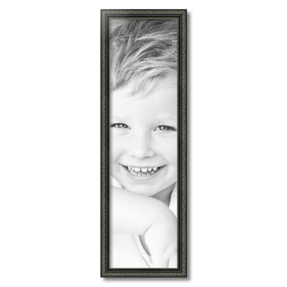 ArtToFrames 9" x 32" Antique Black Picture Frame, 9x32 inch Black Wood Poster Frame (WOM-5106)