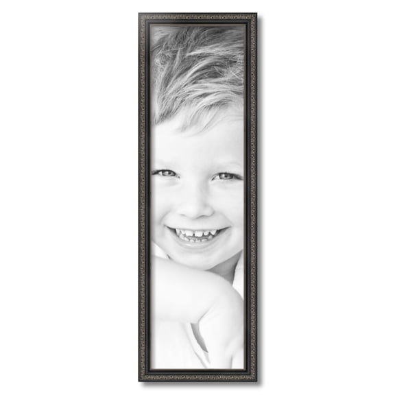 ArtToFrames 9" x 32" Antique Black Picture Frame, 9x32 inch Black Wood Poster Frame (WOM-5106)