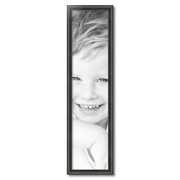 ArtToFrames 9" x 38" Antique Black Picture Frame, 9x38 inch Black Wood Poster Frame (WOM-5106)