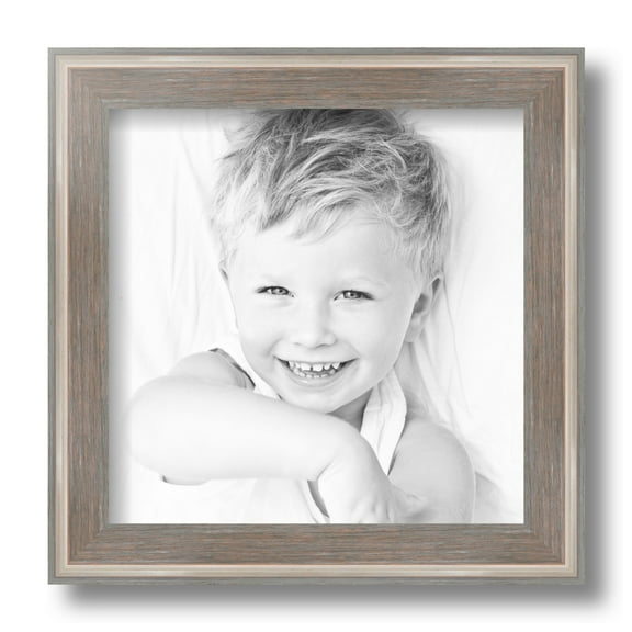 ArtToFrames 9" x 9" Contrast Light Grey Picture Frame, 9x9 inch Gray Wood Poster Frame (WOM-4929)