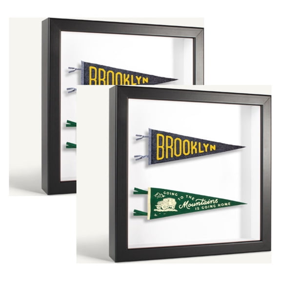 ArtToFrames 9" x 9" Satin Black Picture Frame, 9x9 inch Black Wood Poster Frame (WOM-4654), 2 Pack