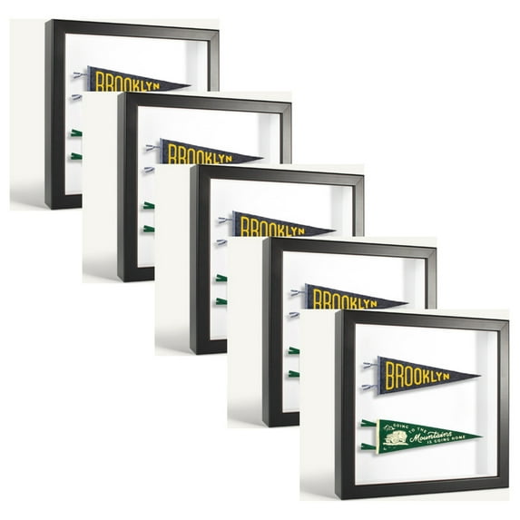 ArtToFrames 9" x 9" Satin Black Picture Frame, 9x9 inch Black Wood Poster Frame (WOM-4654), 5 Pack