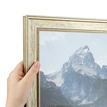 ArtToFrames 9" x 9" Silver Panel Picture Frame, 9x9 inch Multi Wood Poster Frame (WOM-5094)