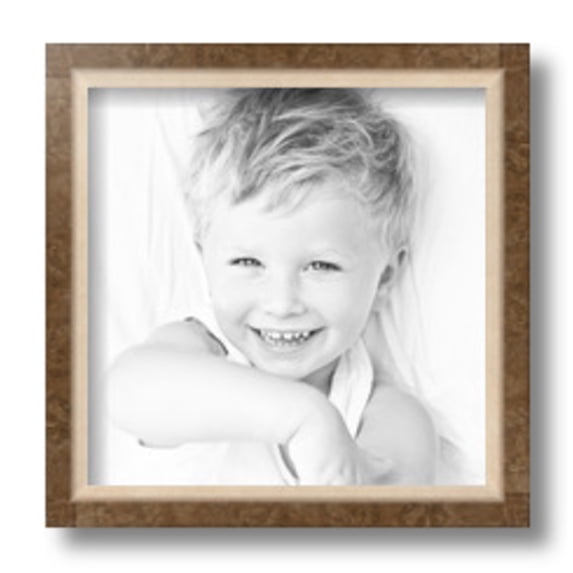 ArtToFrames 9" x 9" Taupe with Silver Lip Picture Frame, 9x9 inch Multi Wood Poster Frame (WOM-4986), 3 Pack
