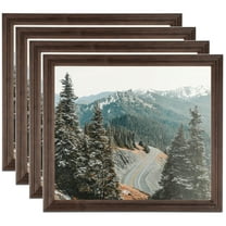 ArtToFrames 9" x 9" Walnut Picture Frame, 9x9 inch Brown MDF Poster Frame (WOM-4094), 4 Pack