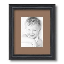 ArtToFrames 9x11 Matted Picture Frame with 5x7 Single Mat Photo Opening Framed in 1.25 Black Stain on Solid Red Oak and 2 Sandpiper Mat (FWM-4083-9x11)