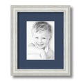 thumbnail image 1 of ArtToFrames 9x11" Matted Picture Frame with 5x7" Single Mat Photo Opening Framed in 1.25" Off White Wash on Ash and 2" Midnight Blue Mat (FWM-4098-9x11), 1 of 8