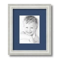 thumbnail image 1 of ArtToFrames 9x11 Matted Picture Frame with 5x7 Single Mat Photo Opening Framed in 1.25 Off White Wash on Ash and 2 Delft Blue Mat (FWM-4098-9x11), 1 of 8