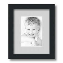 ArtToFrames 9x11" Matted Picture Frame with 5x7" Single Mat Photo Opening Framed in 1.25" Satin Black and 2" Candlewick Mat (FWM-3926-9x11)