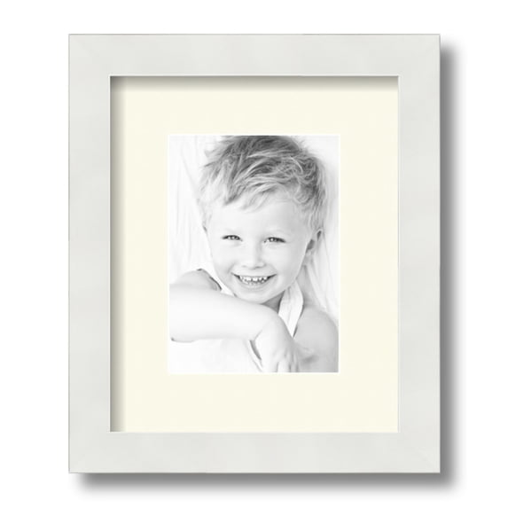 ArtToFrames 9x11 Matted Picture Frame with 5x7 Single Mat Photo Opening Framed in 1.25 Satin White Frame and 2 Brilliant White Mat (FWM-3966-9x11)