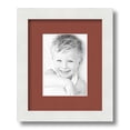 thumbnail image 1 of ArtToFrames 9x11" Matted Picture Frame with 5x7" Single Mat Photo Opening Framed in 1.25" Satin White Frame and 2" Cognac Mat (FWM-3966-9x11), 1 of 8