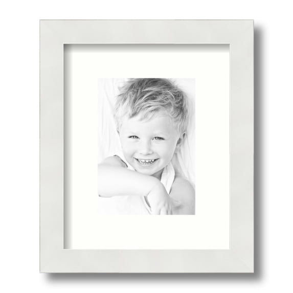 ArtToFrames 9x11 Matted Picture Frame with 5x7 Single Mat Photo Opening Framed in 1.25 Satin White Frame and 2 Light Cream Mat (FWM-3966-9x11)
