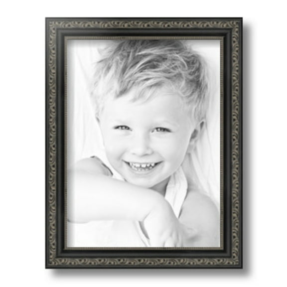 ArtToFrames 9x12 inch Antique Black Picture Frame, Black 9" x 12" Wood Poster Frame (WOM-5106)