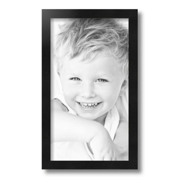 ArtToFrames 9x16" Black Picture Frame, Black Wood Poster Frame, with Regular Glass and Foam Backing 3/16 inch (FBPL-5139)