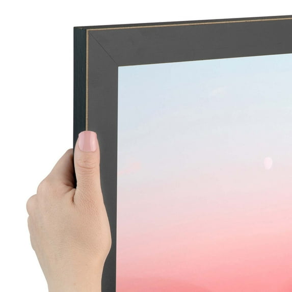 ArtToFrames 9x22 inch Raw Edge Black Picture Frame, Black MDF Poster Frame (4460)