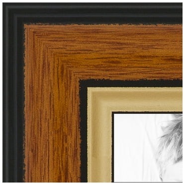 ArtToFrames 9x34 inch Medium Tri-colored Frame Picture Frame, Brown MDF Poster Frame (4446)