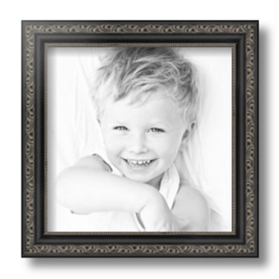 ArtToFrames 9" x 9" Antique Black Picture Frame, 9x9 inch Black Wood Poster Frame (WOM-5106), 1 Pack