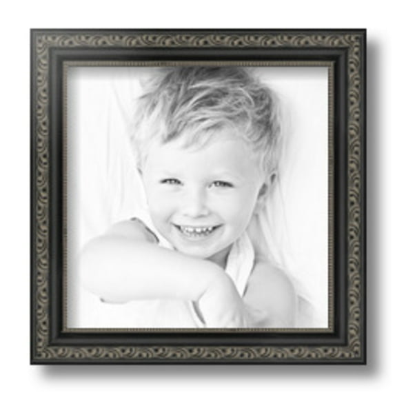 ArtToFrames 9" x 9" Antique Black Picture Frame, 9x9 inch Black Wood Poster Frame (WOM-5106), 1 Pack