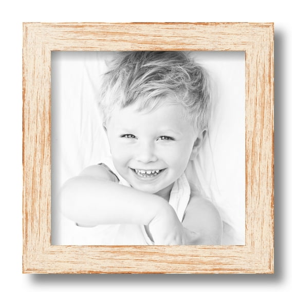 ArtToFrames 9x9 Inch Knotty Pines Pecan with White Wash Picture Frame, This White Wood Poster Frame is Great for Your Art or Photos, Comes with Regular Glass (4771)