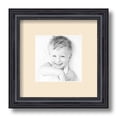 thumbnail image 1 of ArtToFrames 9x9" Matted Picture Frame with 5x5" Single Mat Photo Opening Framed in 1.25" Black Stain on Solid Red Oak and 2" Alabaster Mat (FWM-4083-9x9), 1 of 8