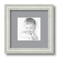 thumbnail image 1 of ArtToFrames 9x9 Matted Picture Frame with 5x5 Single Mat Photo Opening Framed in 1.25 Off White Wash on Ash and 2 Silver Mat (FWM-4098-9x9), 1 of 8