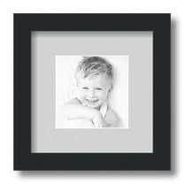 ArtToFrames 9x9" Matted Picture Frame with 5x5" Single Mat Photo Opening Framed in 1.25" Satin Black and 2" Candlewick Mat (FWM-3926-9x9)