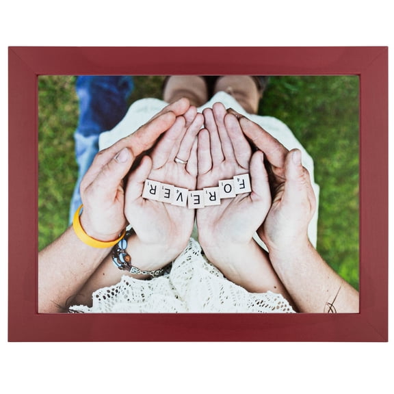 ArtToFrames 9x9" Red Picture Frame, Red Wood Poster Frame, with Regular Glass and Foam Backing 3/16 inch (FBPL-4119)