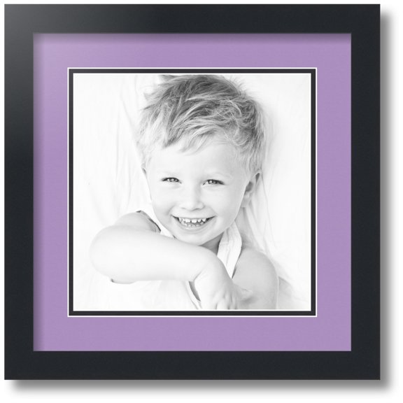 ArtToFrames Collage Photo Picture Frame with 1 - 10x10 Openings, Framed in Black with Lavender Mist and Black Mats (CDM-3926-301)