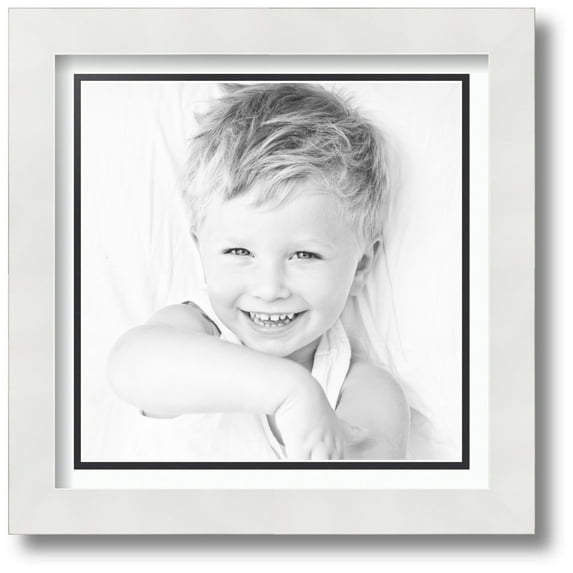 ArtToFrames Collage Photo Picture Frame with 1 - 10x10 Openings, Framed in White with Super White and Black Mats (CDM-3966-301)