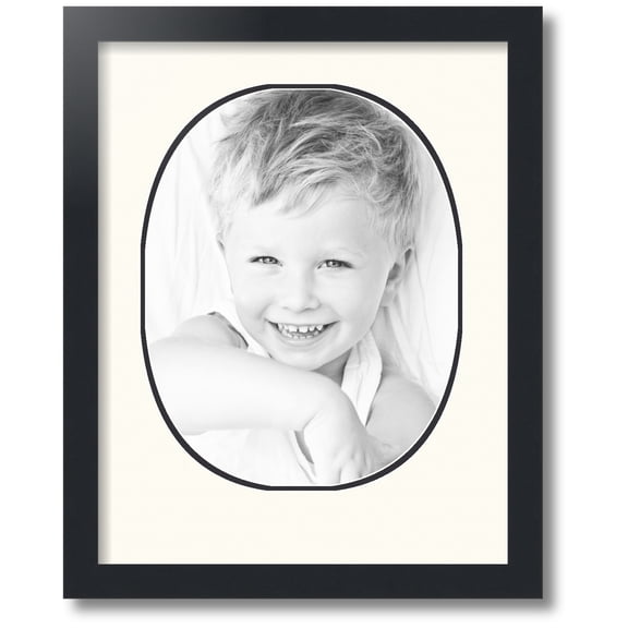 ArtToFrames Collage Photo Picture Frame with 1 - 11x14 Openings, Framed in Black with Chantilly and Black Mats (CDM-3926-272)