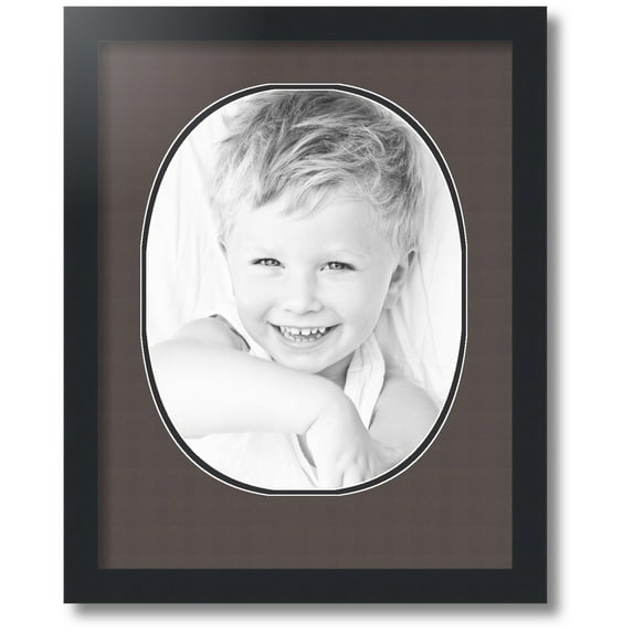 ArtToFrames Collage Photo Picture Frame with 1 - 11x14 Openings, Framed in Black with Chestnut and Black Mats (CDM-3926-272)