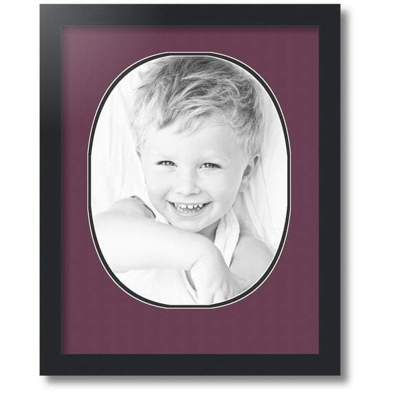 ArtToFrames Collage Photo Picture Frame with 1 - 11x14 Openings, Framed in Black with Ruby and Black Mats (CDM-3926-272)