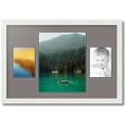 thumbnail image 1 of ArtToFrames Collage Photo Picture Frame with 1 - 11x14 and 2 - 5x7 Openings, Framed in White with Pewter and Black Mats (CDM-3966-75), 1 of 8