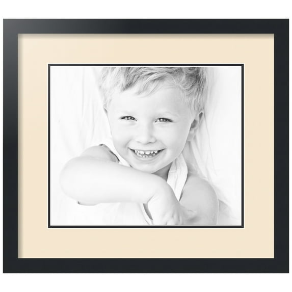 ArtToFrames Collage Photo Picture Frame with 1 - 13.13x15.75" Openings, Framed in Black with Alabaster and Black Mats (CDM-3926-6750)