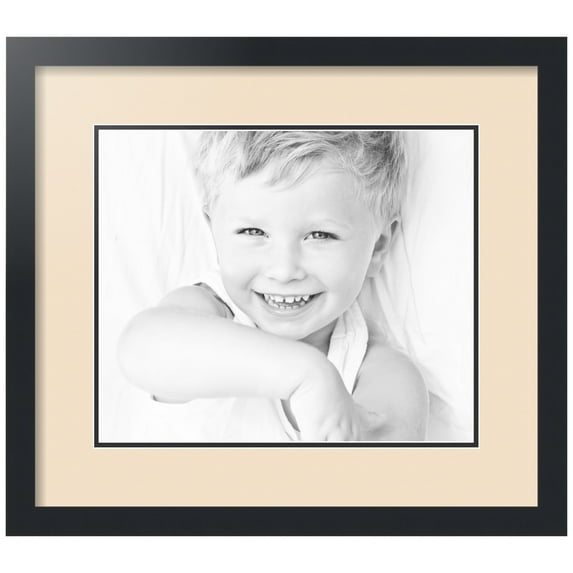 ArtToFrames Collage Photo Picture Frame with 1 - 13.13x15.75" Openings, Framed in Black with French Creme and Black Mats (CDM-3926-6750)